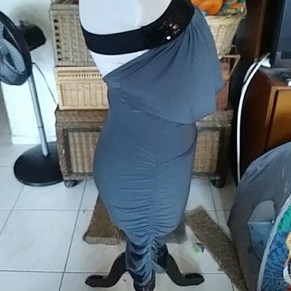 SALE! Strapless grey/black sequins small dress XS - Picture 5 of 8